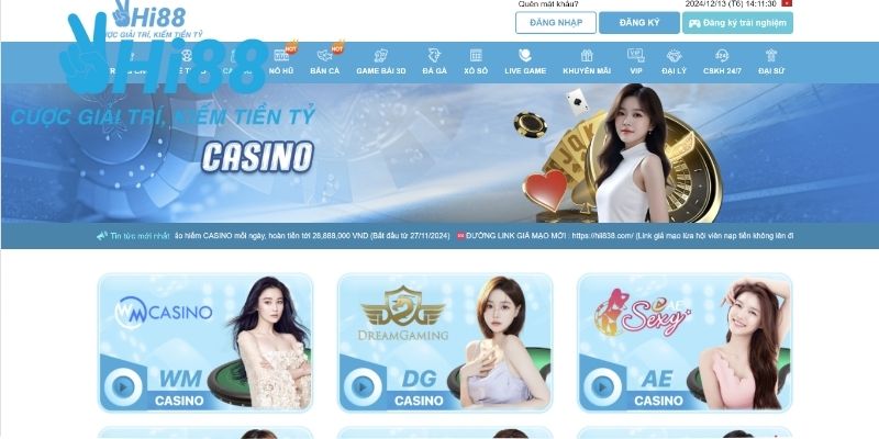 Trải nghiệm live casino tại hệ thống cùng dealer chuyên nghiệp